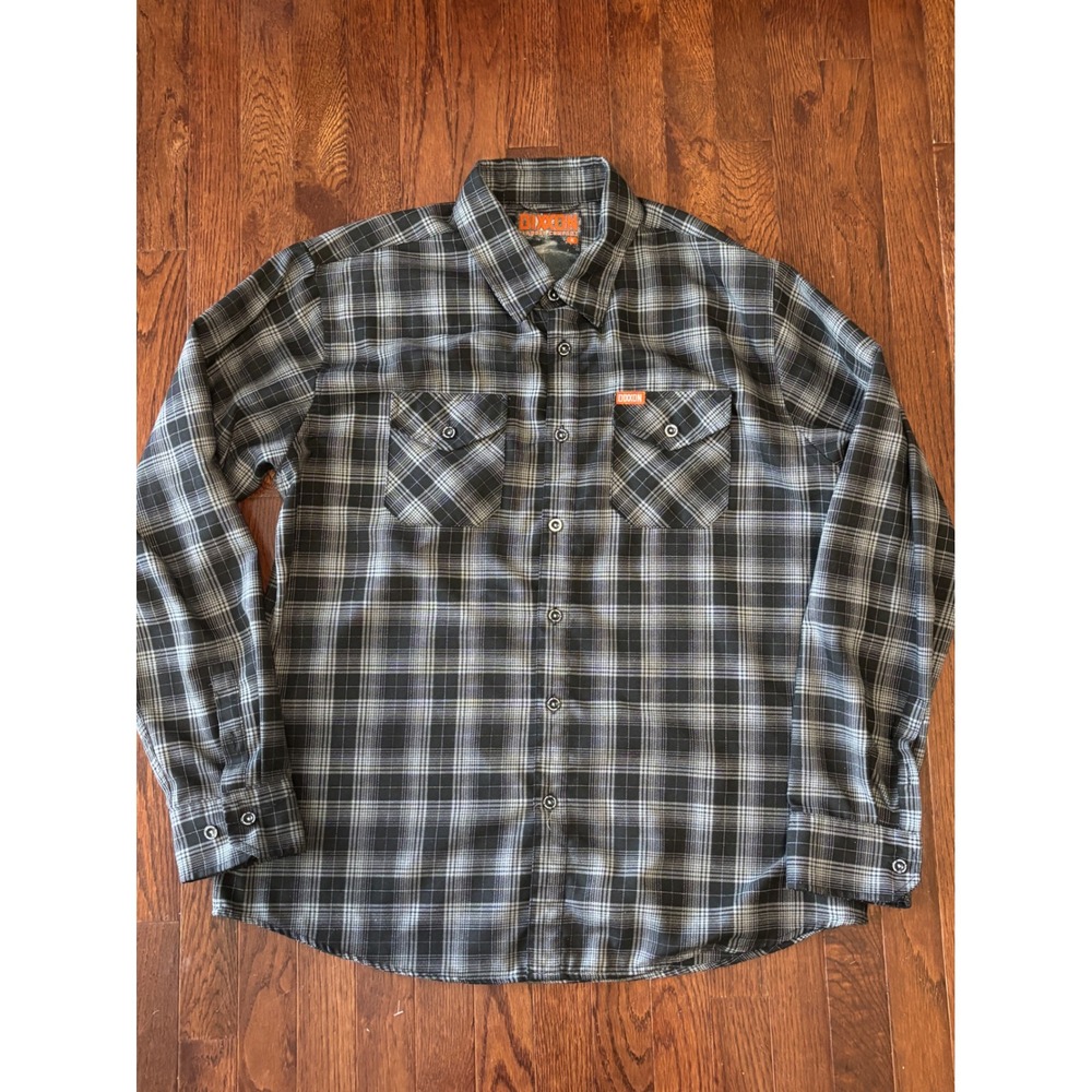 Dixxon Flannel Company The Backroad Black Grey Plaid D-Tech Shirt Mens XL